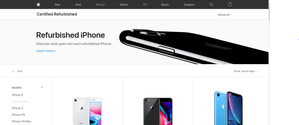 Refurbished iPhones from Apple Store