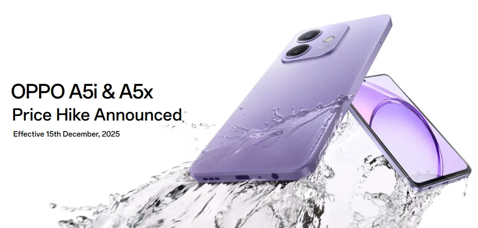 OPPO A5i & A5x Prices Increasing Next Week – See the New Rates Here