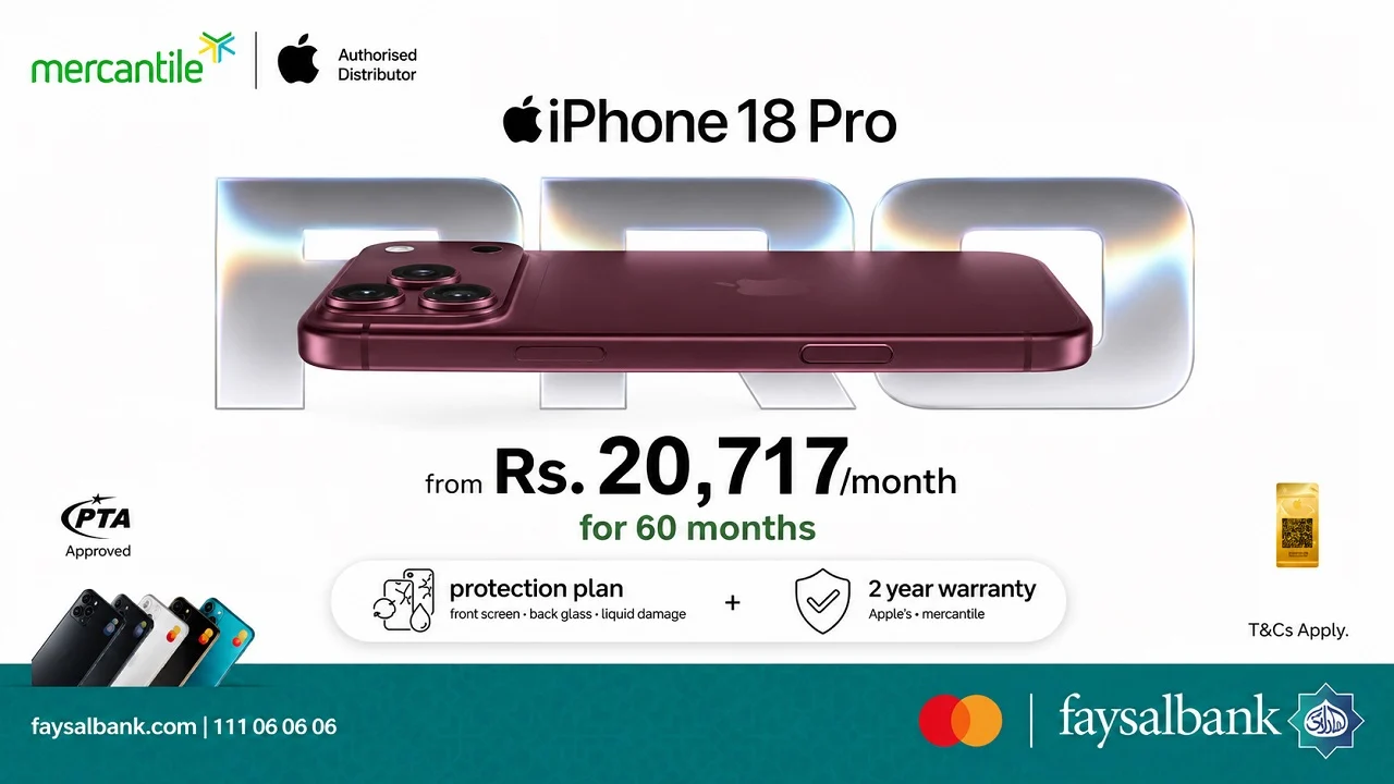 Faysal Bank Offers iPhone 18 Pro Starting at Rs. 20,717 Per Month