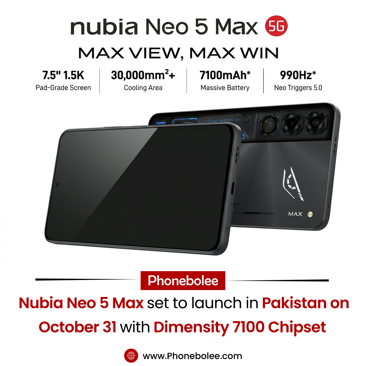 nubia Neo 5 Max Launching in Pakistan on October 31 - Price and Specifications